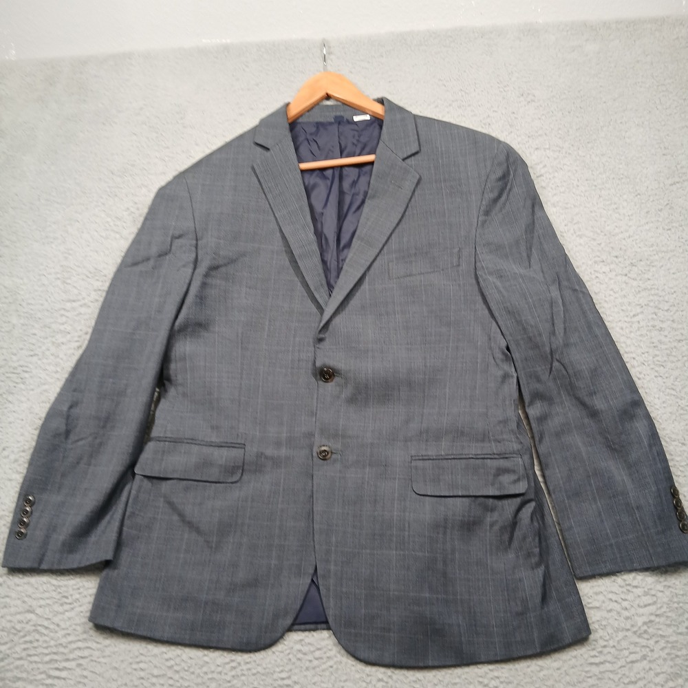 Jos A Bank 1905 Men's 44R Tailored Fit Gray Blazer Organic Wool Stretch